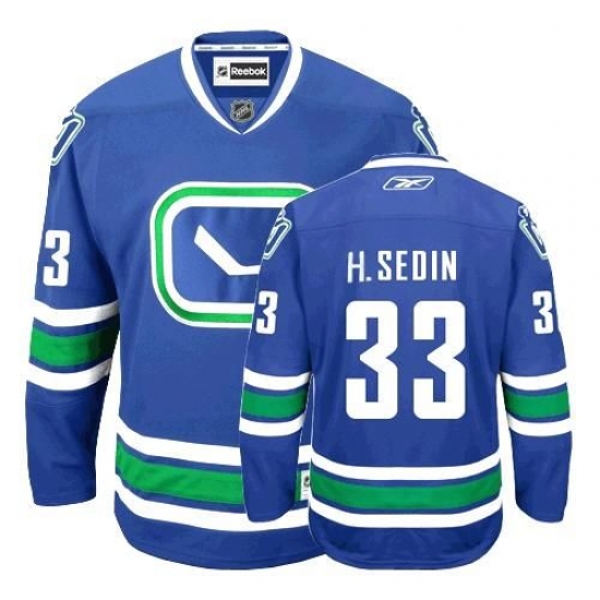 Youth Reebok Vancouver Canucks 33 Henrik Sedin Authentic Royal Blue Third NHL Jersey