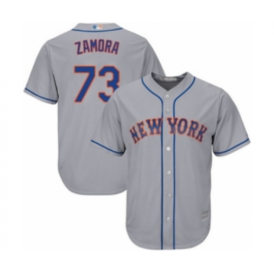 Youth New York Mets 73 Daniel Zamora Authentic Grey Road Cool Base Baseball Player Jersey