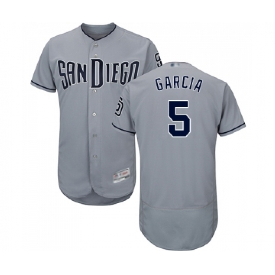 Men's San Diego Padres 5 Greg Garcia Authentic Grey Road Cool Base Baseball Jersey