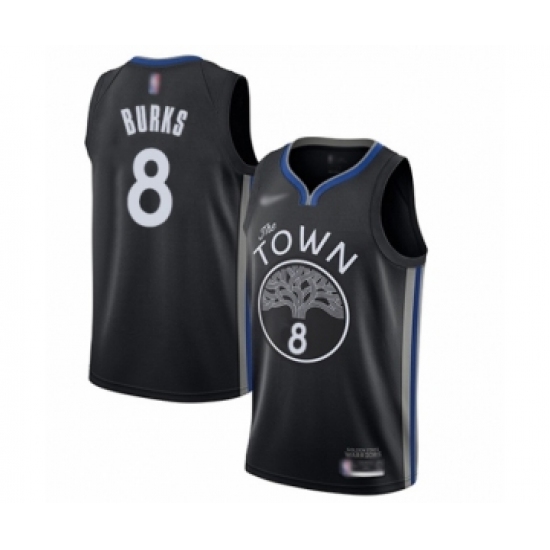 Men's Golden State Warriors 8 Alec Burks Swingman Black Basketball Jersey - 201920 City Edition