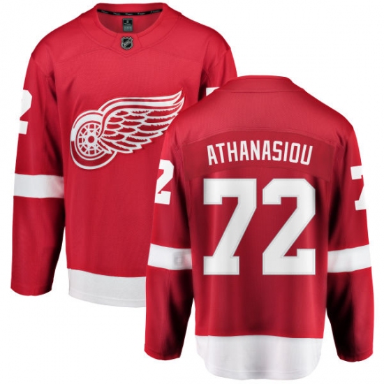 Men's Detroit Red Wings 72 Andreas Athanasiou Fanatics Branded Red Home Breakaway NHL Jersey