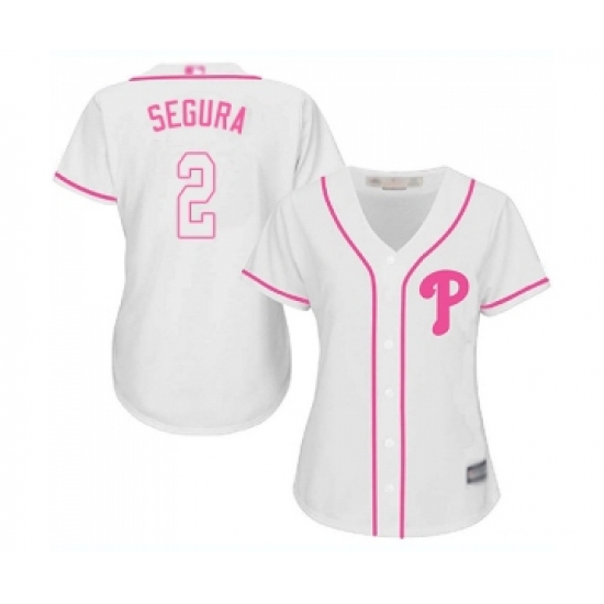 Women's Philadelphia Phillies 2 Jean Segura Replica White Fashion Cool Base Baseball Jersey