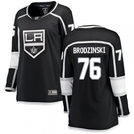 Women's Los Angeles Kings 76 Jonny Brodzinski Authentic Black Home Fanatics Branded Breakaway NHL Jersey