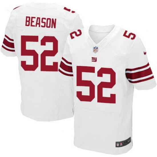 Nike Giants 52 Jon Beason White Men's Stitched NFL Elite Jersey