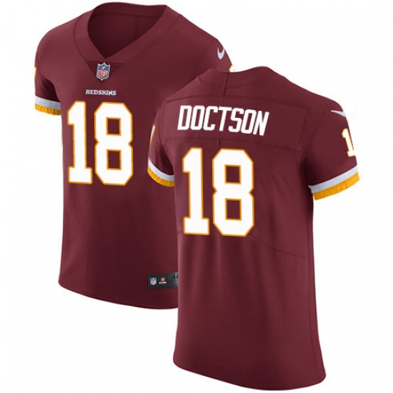 Men's Nike Washington Redskins 18 Josh Doctson Elite Burgundy Red Team Color NFL Jersey