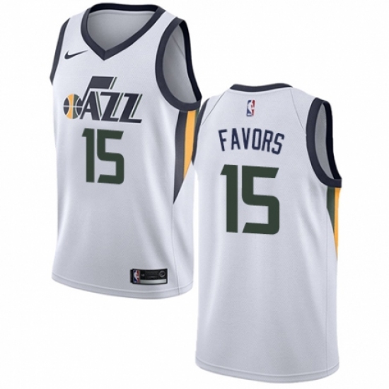 Men's Nike Utah Jazz 15 Derrick Favors Authentic NBA Jersey - Association Edition