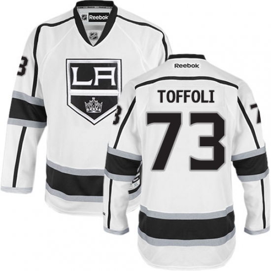 Men's Reebok Los Angeles Kings 73 Tyler Toffoli Authentic White Away NHL Jersey