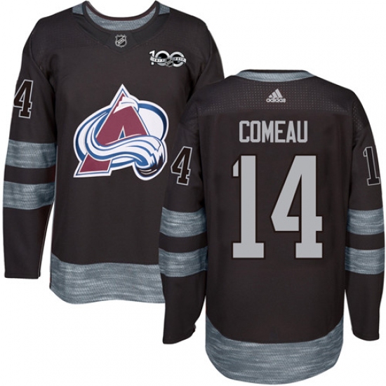 Men's Adidas Colorado Avalanche 14 Blake Comeau Authentic Black 1917-2017 100th Anniversary NHL Jersey