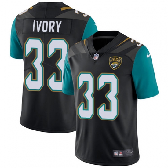 Men's Nike Jacksonville Jaguars 33 Chris Ivory Black Alternate Vapor Untouchable Limited Player NFL Jersey