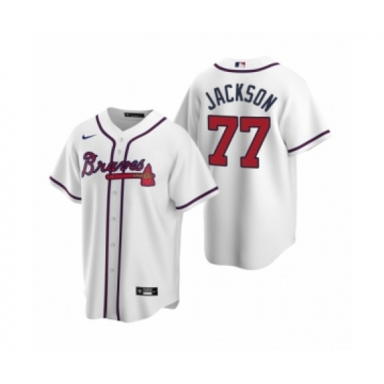 Men's Atlanta Braves 77 Luke Jackson Nike White 2020 Replica Home Jersey