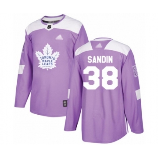 Youth Toronto Maple Leafs 38 Rasmus Sandin Authentic Purple Fights Cancer Practice Hockey Jersey