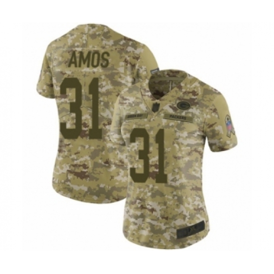 Women's Green Bay Packers 31 Adrian Amos Limited Camo 2018 Salute to Service Football Jersey