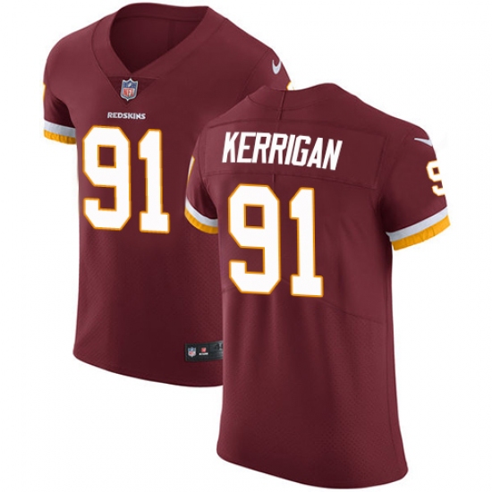 Men's Nike Washington Redskins 91 Ryan Kerrigan Elite Burgundy Red Team Color NFL Jersey