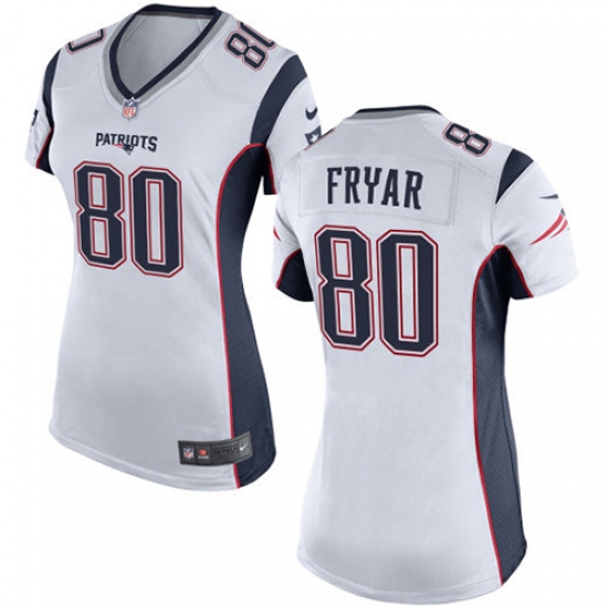Women's Nike New England Patriots 80 Irving Fryar Game White NFL Jersey