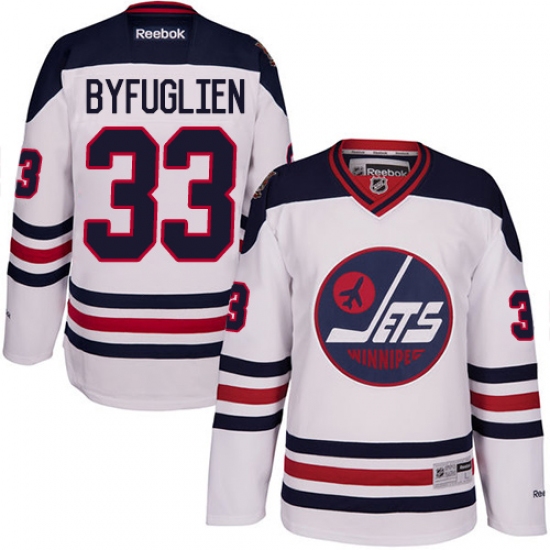 Men's Reebok Winnipeg Jets 33 Dustin Byfuglien Authentic White 2016 Heritage Classic NHL Jersey