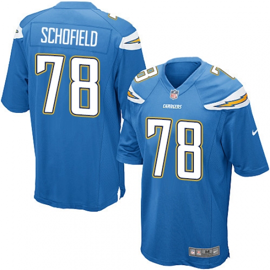 Men's Nike Los Angeles Chargers 78 Michael Schofield Game Electric Blue Alternate NFL Jersey