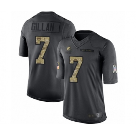 Youth Cleveland Browns 7 Jamie Gillan Limited Black 2016 Salute to Service Football Jersey