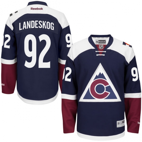 Women's Reebok Colorado Avalanche 92 Gabriel Landeskog Authentic Blue Third NHL Jersey