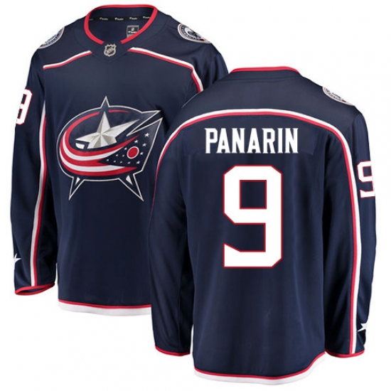 Men's Columbus Blue Jackets 9 Artemi Panarin Fanatics Branded Navy Blue Home Breakaway NHL Jersey