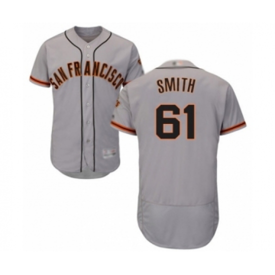 Men's San Francisco Giants 61 Burch Smith Grey Road Flex Base Authentic Collection Baseball Player Jersey