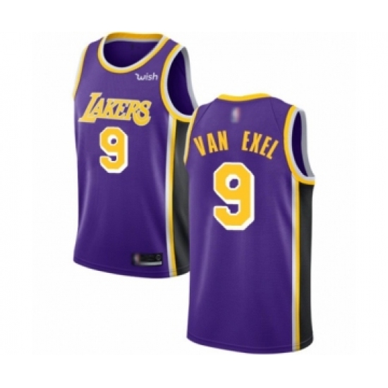 Men's Los Angeles Lakers 9 Nick Van Exel Authentic Purple Basketball Jerseys - Icon Edition