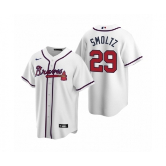 Women Atlanta Braves 29 John Smoltz Nike White 2020 Replica Home Jersey