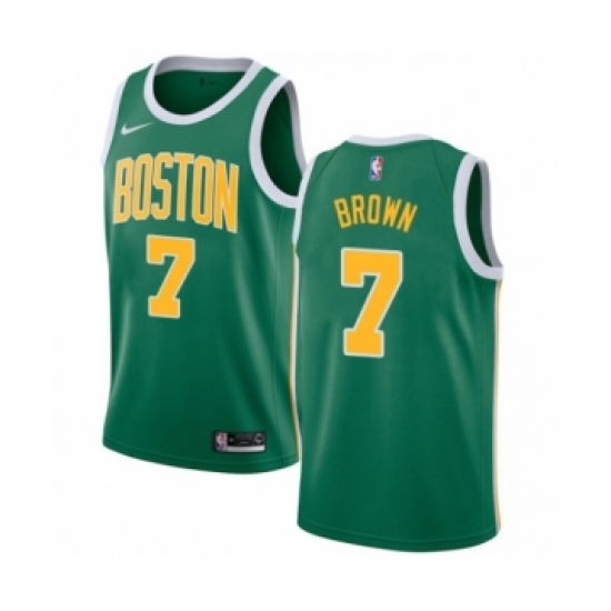 Men's Nike Boston Celtics 7 Jaylen Brown Green Swingman Jersey - Earned Edition