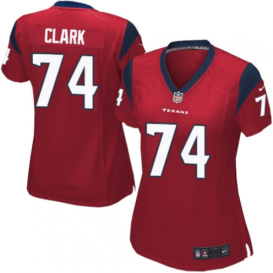 Women's Nike Houston Texans 74 Chris Clark Game Red Alternate NFL Jersey