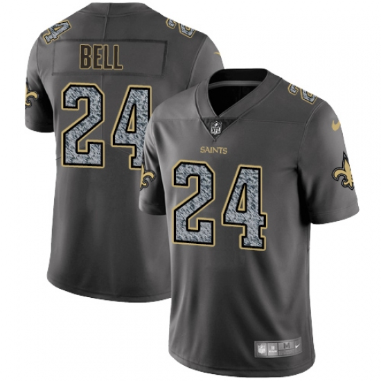 Men's Nike New Orleans Saints 24 Vonn Bell Gray Static Vapor Untouchable Limited NFL Jersey