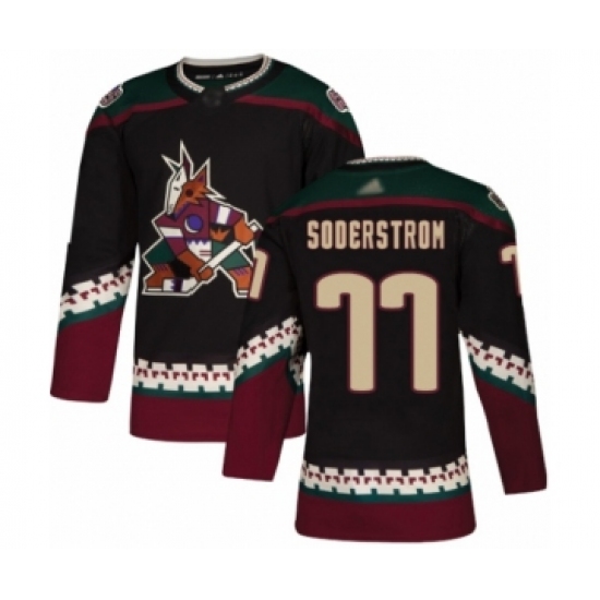 Men's Arizona Coyotes 77 Victor Soderstrom Authentic Black Alternate Hockey Jersey