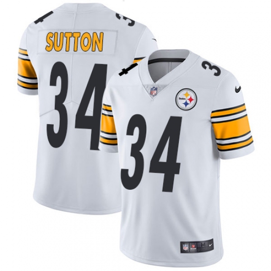 Youth Nike Pittsburgh Steelers 34 Cameron Sutton White Vapor Untouchable Limited Player NFL Jersey