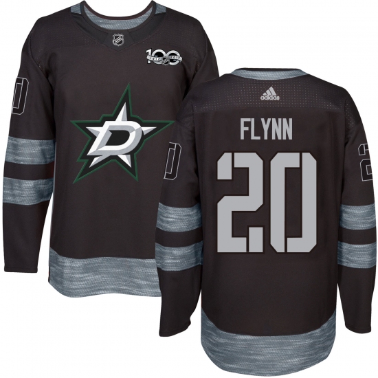 Men's Adidas Dallas Stars 20 Brian Flynn Authentic Black 1917-2017 100th Anniversary NHL Jersey