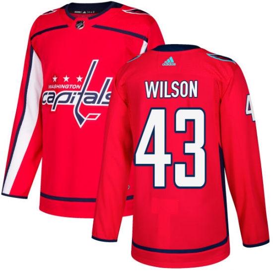 Men's Adidas Washington Capitals 43 Tom Wilson Premier Red Home NHL Jersey