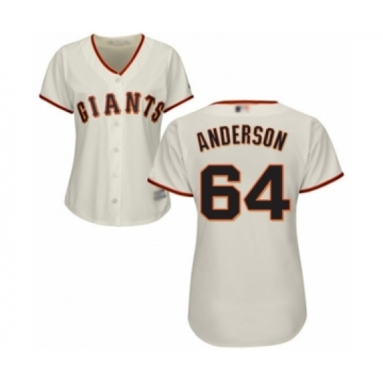 Women's San Francisco Giants 64 Shaun Anderson Authentic Cream Home Cool Base Baseball Player Jersey