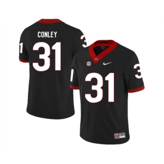 Georgia Bulldogs 31 Chris Conley Black Nike College Football Jersey