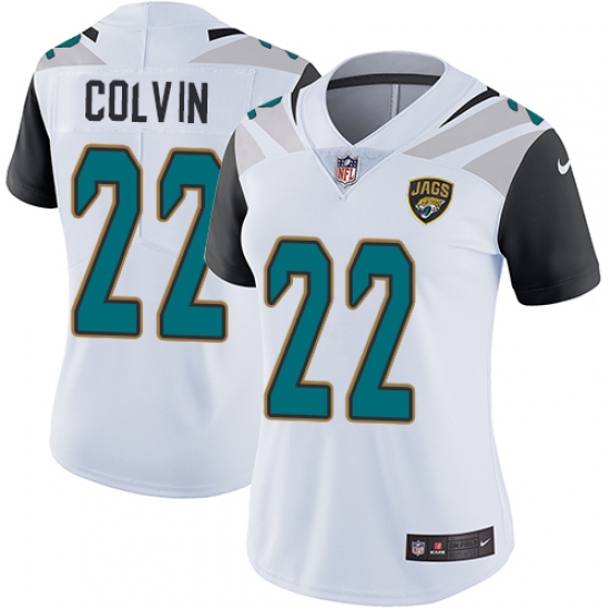 Women's Nike Jacksonville Jaguars 22 Aaron Colvin White Vapor Untouchable Limited Player NFL Jersey