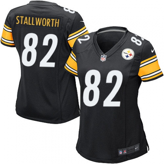 Women's Nike Pittsburgh Steelers 82 John Stallworth Game Black Team Color NFL Jersey