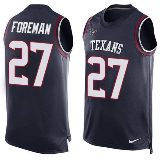 Men's Nike Houston Texans 27 D'Onta Foreman Limited Navy Blue Player Name & Number Tank Top NFL Jersey