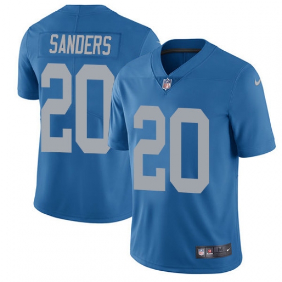 Men's Nike Detroit Lions 20 Barry Sanders Elite Blue Alternate NFL Jersey