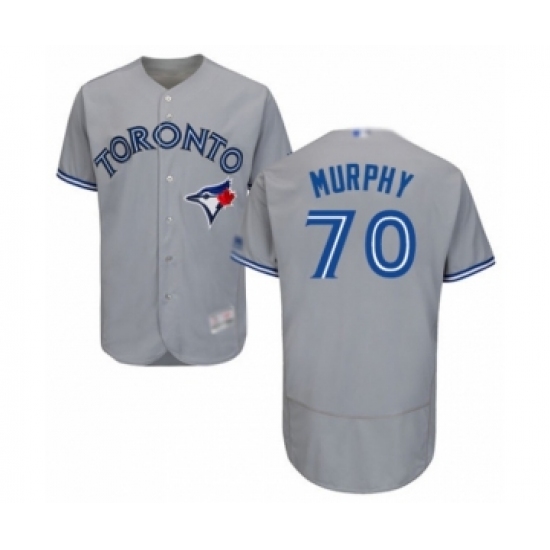 Men's Toronto Blue Jays 70 Patrick Murphy Grey Road Flex Base Authentic Collection Baseball Player Jersey