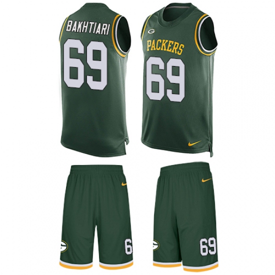 Men's Nike Green Bay Packers 69 David Bakhtiari Limited Green Tank Top Suit NFL Jersey