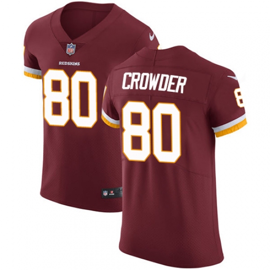 Men's Nike Washington Redskins 80 Jamison Crowder Elite Burgundy Red Team Color NFL Jersey