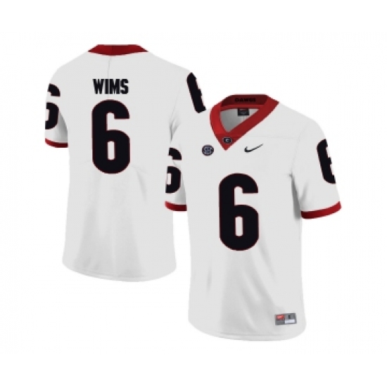 Georgia Bulldogs 6 Javon Wims White College Football Jersey