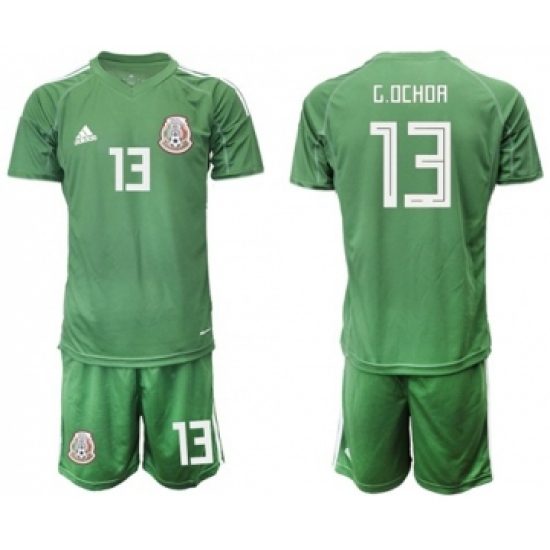 Mexico 13 G.Ochoa Green Goalkeeper Soccer Country Jersey