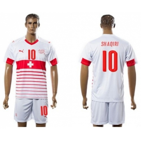 Switzerland 10 Shaqiri Away Soccer Country Jersey