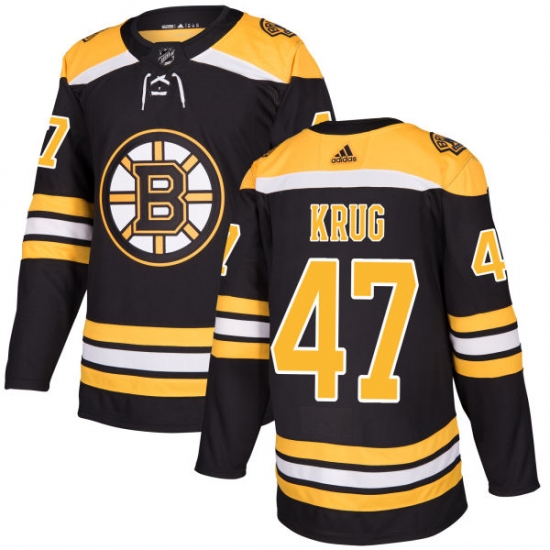 Men's Adidas Boston Bruins 47 Torey Krug Premier Black Home NHL Jersey