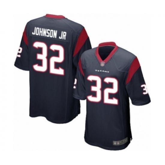 Men's Houston Texans 32 Lonnie Johnson Game Navy Blue Team Color Football Jersey