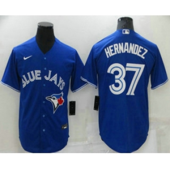 Men's Toronto Blue Jays 37 Teoscar Hernandez Blue Stitched MLB Cool Base Nike Jersey