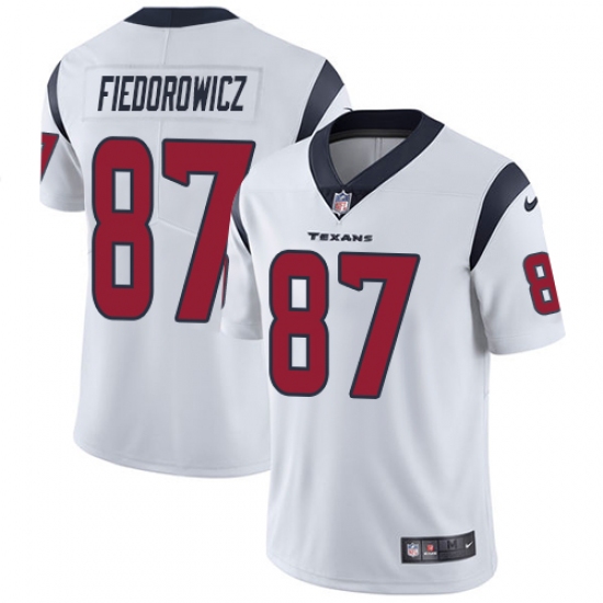 Men's Nike Houston Texans 87 C.J. Fiedorowicz Limited White Vapor Untouchable NFL Jersey