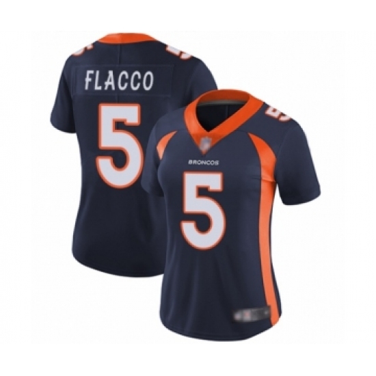 Women's Denver Broncos 5 Joe Flacco Navy Blue Alternate Vapor Untouchable Limited Player Football Jersey